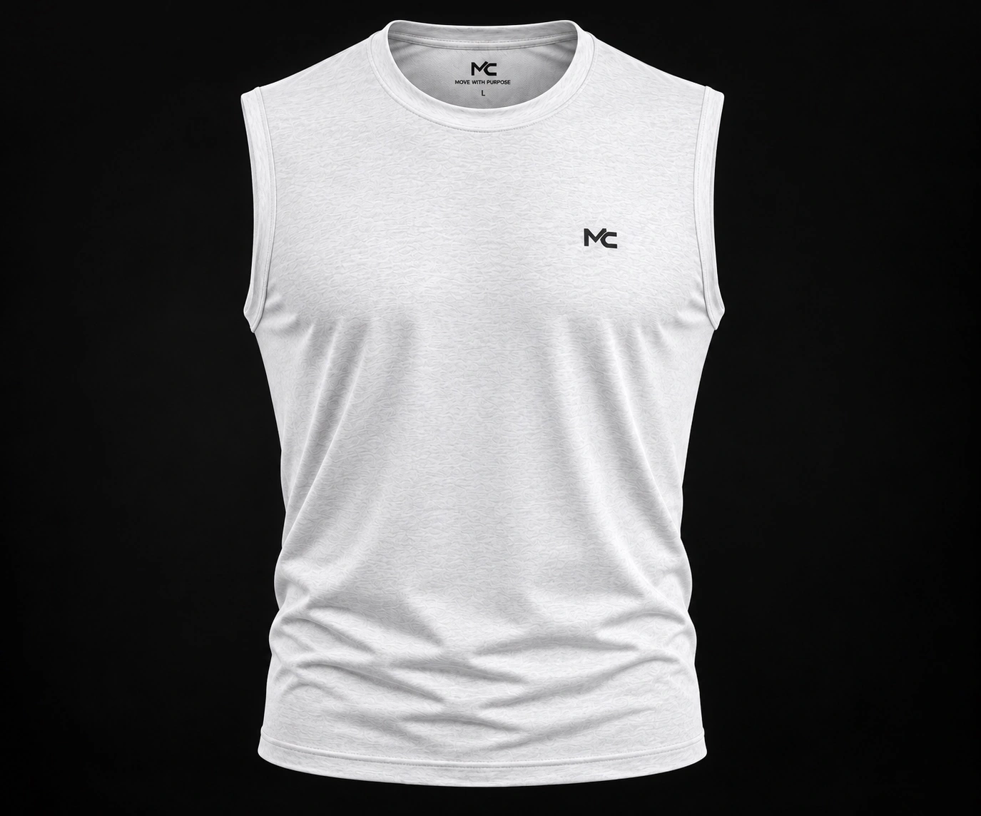 White MC Sleeveless Top