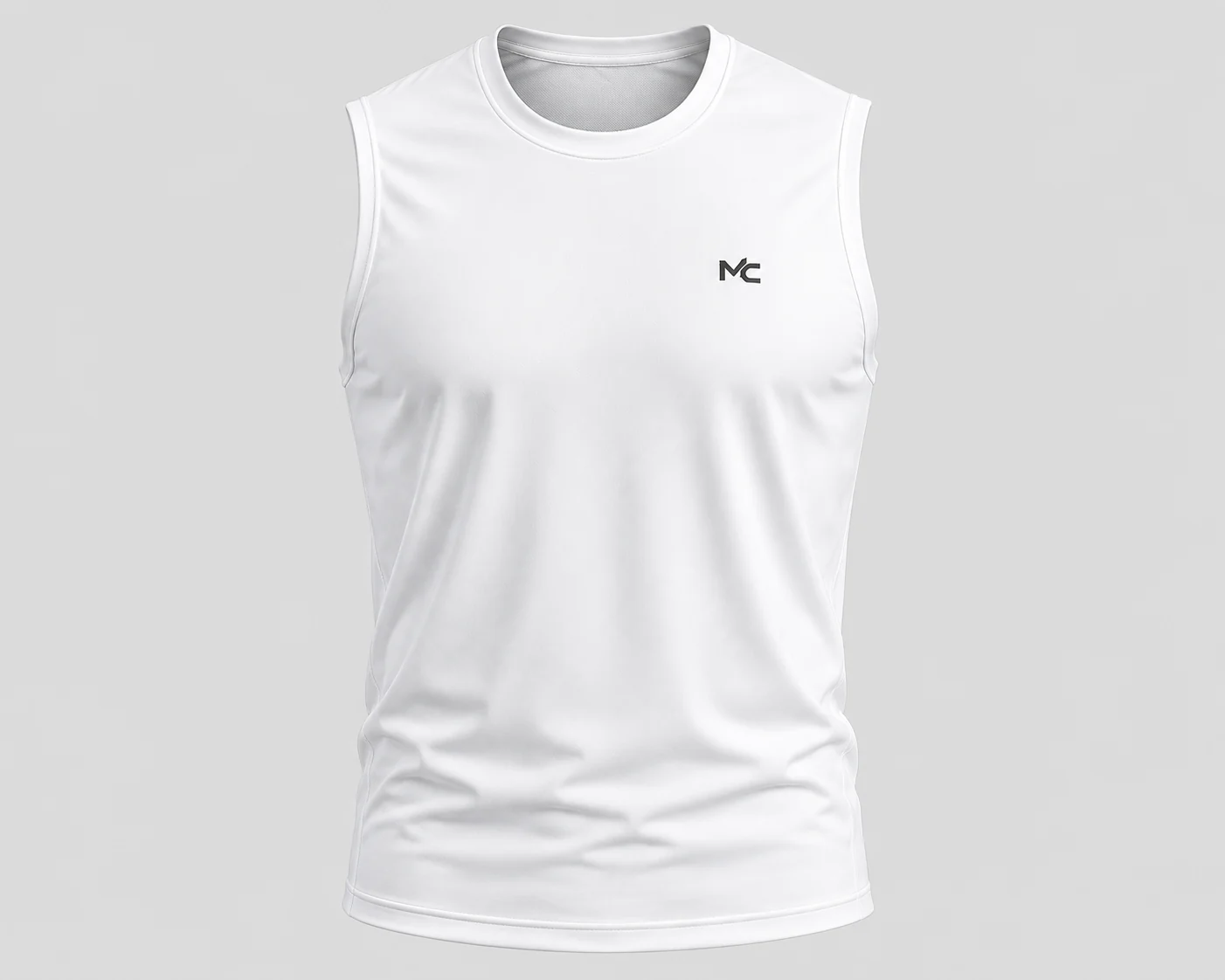 White MC Sleeveless Top
